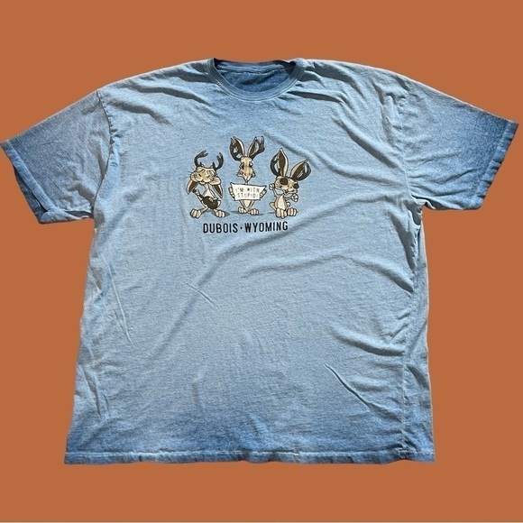 Wyoming single stitch animal nature rabbit t shirt color is blue - Picture 3 of 6